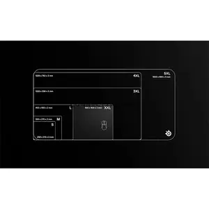 SteelSeries QcK XXL Black Gaming Mouse Pad, 900×400×2mm, Micro-Woven Cloth Surface, Pinpoint Mouse Tracking Accuracy, Non-Slip Rubber Base, Optimized for Optical & Laser Sensors
