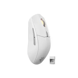 SteelSeries Rival 3 Gen 2 Wireless RGB Gaming Mouse White Edition, Dual Wireless Connectivity, High-Precision Optical Sensor, RGB Lighting Effects, Competitive Gaming Mouse