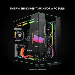 Lian Li Strimer Wireless 24P RGB Light Cable with Controller, Addressable RGB Motherboard Extension Cable Kit, Wireless Lighting Control System, Premium PC Modding Accessory