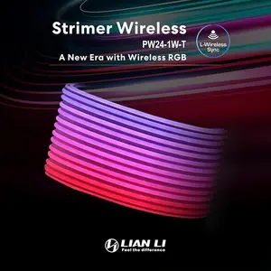 Lian Li Strimer Wireless 24P RGB Light Cable with Controller, Addressable RGB Motherboard Extension Cable Kit, Wireless Lighting Control System, Premium PC Modding Accessory