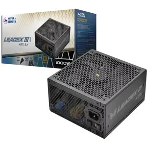 Super Flower Leadex III Gold 1000W Power Supply, 80 PLUS Gold Certified Efficiency, Fully Modular Cable Design, High-Performance Gaming and Productivity PSU