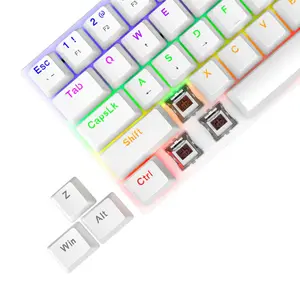 T-DAGGER Arena T-TGK321 Gaming Mechanical Keyboard White, 61 Keys, RGB Backlight, OUTEMU Switches, Full Anti-Ghosting, Wired USB