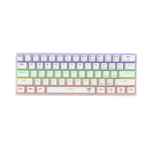 T-DAGGER Arena T-TGK321 Gaming Mechanical Keyboard White, 61 Keys, RGB Backlight, OUTEMU Switches, Full Anti-Ghosting, Wired USB