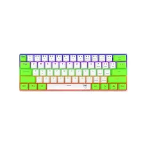 T-DAGGER Arena T-TGK321 Gaming Mechanical Keyboard White & Green, 61 Keys, RGB Backlight, OUTEMU Switches, Full Anti-Ghosting, USB-C Wired