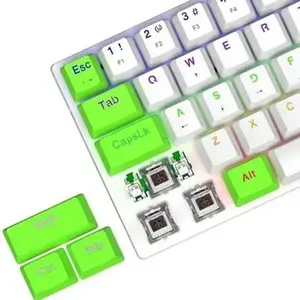 T-DAGGER Arena T-TGK321 Gaming Mechanical Keyboard White & Green, 61 Keys, RGB Backlight, OUTEMU Switches, Full Anti-Ghosting, USB-C Wired
