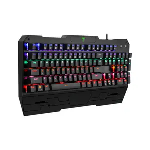 T-DAGGER Battleship T-TGK301 Gaming Mechanical Keyboard, 104 Keys, Rainbow Backlight, Full Anti-Ghosting, Double Shot Keycaps, Wired USB