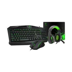 T-DAGGER Legion T-TGS002 Gaming Combo, 4-in-1 Set, Keyboard Mouse Headset Mousepad, 3200 DPI, RGB Lighting, Wired