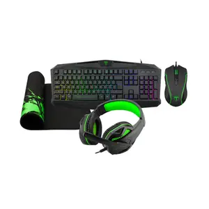 T-DAGGER Legion T-TGS003 Gaming Combo, 4-in-1 Set, Keyboard Mouse Headset Mousepad, 3200 DPI, RGB Lighting, Wired