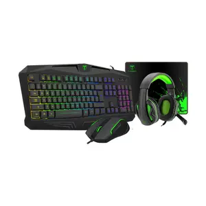 T-DAGGER Legion T-TGS003 Gaming Combo, 4-in-1 Set, Keyboard Mouse Headset Mousepad, 3200 DPI, RGB Lighting, Wired