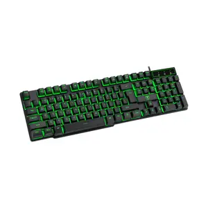 T-DAGGER Liner T-TGK107 Gaming Keyboard, 104-Key Full-Size Layout, 7-Color LED Backlighting, 19 Anti-Ghosting Keys, Wired USB Connectivity, Responsive Gaming Keyboard for PC Users