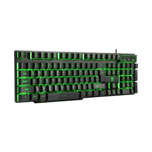 T-DAGGER Liner T-TGK107 Gaming Keyboard, 104-Key Full-Size Layout, 7-Color LED Backlighting, 19 Anti-Ghosting Keys, Wired USB Connectivity, Responsive Gaming Keyboard for PC Users