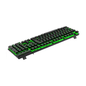 T-DAGGER Liner T-TGK107 Gaming Keyboard, 104-Key Full-Size Layout, 7-Color LED Backlighting, 19 Anti-Ghosting Keys, Wired USB Connectivity, Responsive Gaming Keyboard for PC Users