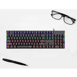 T-DAGGER Pavones T-TGK319 Gaming Mechanical Keyboard, 104 Keys, RGB Backlight, Blue Switches, Full Anti-Ghosting, Wired USB