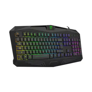T-DAGGER Tanker T-TGK202 Gaming Keyboard, 104-Key Full-Size Layout, RGB Backlighting Effects, 25 Anti-Ghosting Keys, Wired USB Connectivity, Durable Gaming Keyboard for PC Gamers
