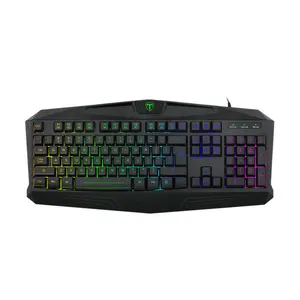 T-DAGGER Tanker T-TGK202 Gaming Keyboard, 104-Key Full-Size Layout, RGB Backlighting Effects, 25 Anti-Ghosting Keys, Wired USB Connectivity, Durable Gaming Keyboard for PC Gamers