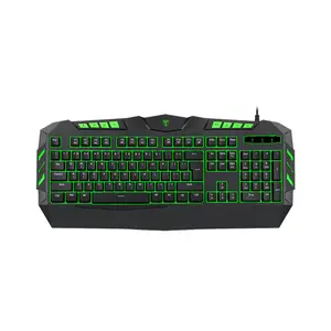 T-DAGGER Torpedo T-TGK102 Gaming Keyboard, 104-Key Full-Size Layout, 3-Color LED Backlighting, 19 Anti-Ghosting Keys, Wired USB Connectivity, Reliable Gaming Keyboard for Desktop Gaming Setups