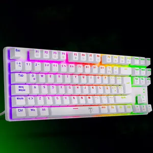 T-DAGGER Viator T-TGK325W Gaming Mechanical Keyboard White, 61 Keys, Red Switches, RGB Backlight, Full Anti-Ghosting, Wired USB