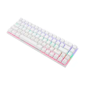 T-DAGGER Viator T-TGK325W Gaming Mechanical Keyboard White, 61 Keys, Red Switches, RGB Backlight, Full Anti-Ghosting, Wired USB
