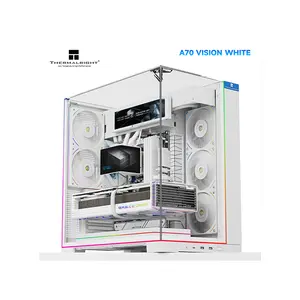 Thermalright A70 Vision LCD PC Case White, ATX Mid Tower Chassis, 9.16-Inch Integrated LCD Display, Tempered Glass Panoramic Side Panel, High-Airflow Showcase Gaming Case