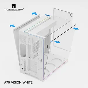 Thermalright A70 Vision LCD PC Case White, ATX Mid Tower Chassis, 9.16-Inch Integrated LCD Display, Tempered Glass Panoramic Side Panel, High-Airflow Showcase Gaming Case