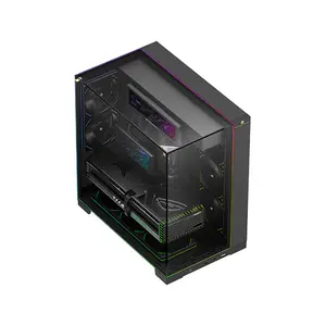 Thermalright A70 Vision LCD PC Case Black, ATX Mid Tower Chassis, 9.16-Inch Integrated LCD Display, Tempered Glass Panoramic Side Panel, High-Airflow Showcase Gaming Case