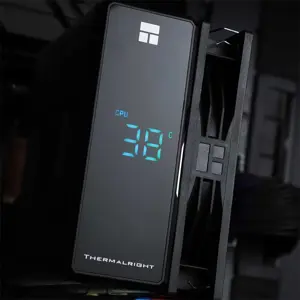 Thermalright Assassin X 120 R Digital ARGB Black CPU Air Cooler, Single Tower Cooling System with Digital Display and Addressable RGB Lighting
