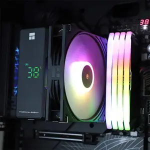 Thermalright Assassin X 120 R Digital ARGB Black CPU Air Cooler, Single Tower Cooling System with Digital Display and Addressable RGB Lighting
