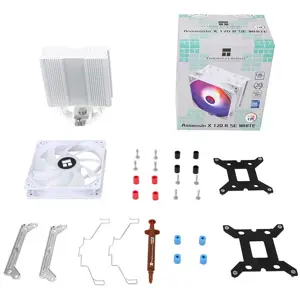 Thermalright Assassin X 120 SE Refined White ARGB CPU Air Cooler, Single Tower High Performance Cooling System with Addressable RGB Lighting