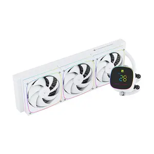 Thermalright Frozen Horizon 360 Digital ARGB White Liquid CPU Cooler, 360mm AIO Liquid Cooler, Digital Display Pump, Triple 120mm ARGB PWM Fans, Intel & AMD CPU Cooler