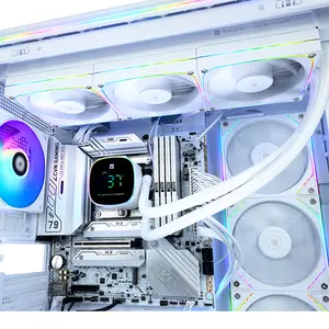 Thermalright Frozen Horizon 360 Digital ARGB White Liquid CPU Cooler, 360mm AIO Liquid Cooler, Digital Display Pump, Triple 120mm ARGB PWM Fans, Intel & AMD CPU Cooler