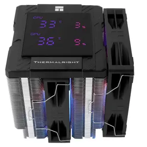 Thermalright Peerless Assassin 120 Digital ARGB Black Dual Tower CPU Air Cooler, High Performance Cooling System with Digital Display and Addressable RGB Lighting