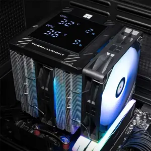 Thermalright Peerless Assassin 120 Digital ARGB Black Dual Tower CPU Air Cooler, High Performance Cooling System with Digital Display and Addressable RGB Lighting