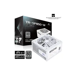 Thermalright TR-SP850-W 850W White Power Supply, 80 Plus Platinum Certified Efficiency, Fully Modular Sleeved Cable Design, ATX 3.1 and PCIe 5.1 Ready Gaming PSU