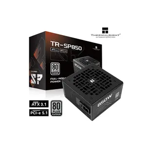 Thermalright TR-SP850 850W Power Supply, 80 Plus Platinum Certified Efficiency, Fully Modular Sleeved Cable Design, ATX 3.1 and PCIe 5.1 Ready High-Performance Gaming PSU