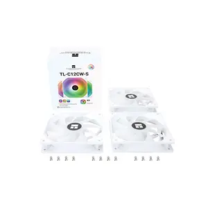 Thermalright TL-C12CW-S X3 ARGB Case Fan Kit White, Triple 120mm PWM Cooling Fans, 1550 RPM Maximum Speed, 66.17 CFM High Airflow Performance, Addressable RGB Lighting, PC Cooling Fan Pack