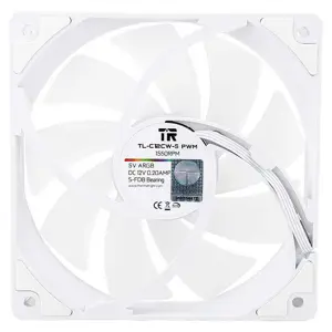 Thermalright TL-C12CW-S X5 120mm White High Airflow Case Fan Kit, Five Pack PWM Cooling Fans with Optimized Airflow Design