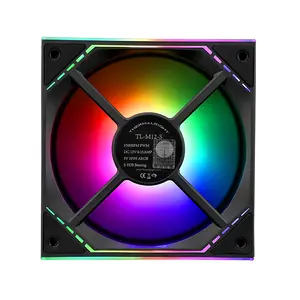 Thermalright TL-M12-S ARGB Case Fan Black, 120mm PWM Cooling Fan, 1500 RPM Maximum Speed, 47.6 CFM Airflow Performance, Addressable RGB Lighting, High-Efficiency PC Cooling Fan