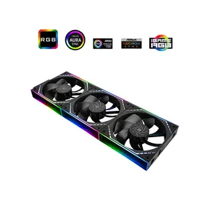 Thermalright TL-M12QR-S ARGB Case Fan Kit, 3×120mm Fans, 1500 RPM, 47.6 CFM Airflow, PWM, Reverse Blade, Black