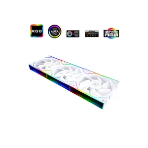 Thermalright TL-M12QRW-S ARGB Case Fan Kit, 3×120mm Fans, 1500 RPM, 47.6 CFM Airflow, PWM, Reverse Blade, White