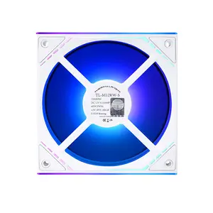 Thermalright TL-M12RW-S ARGB Case Fan White, 120mm PWM Cooling Fan, 1500 RPM Maximum Speed, 34.43 CFM Airflow Performance, Addressable RGB Lighting, PC Cooling Fan