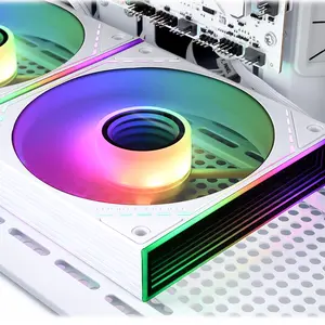 Thermalright TL-M12RW-S ARGB Case Fan White, 120mm PWM Cooling Fan, 1500 RPM Maximum Speed, 34.43 CFM Airflow Performance, Addressable RGB Lighting, PC Cooling Fan