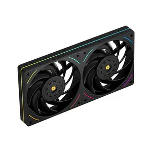 Thermalright TL-UB24 ARGB Case Fan Black, 240mm Dual-Fan Frame Design, Dual 120mm PWM Fans, 2150 RPM Maximum Speed, Integrated Addressable RGB Lighting, High-Airflow Cooling Solution