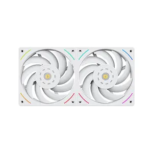 Thermalright TL-UB24W ARGB Case Fan White, 240mm Dual-Fan Frame Design, Dual 120mm PWM Fans, 2150 RPM Maximum Speed, Integrated Addressable RGB Lighting, High-Airflow Cooling Solution