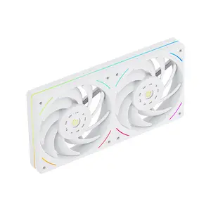 Thermalright TL-UB24W ARGB Case Fan White, 240mm Dual-Fan Frame Design, Dual 120mm PWM Fans, 2150 RPM Maximum Speed, Integrated Addressable RGB Lighting, High-Airflow Cooling Solution