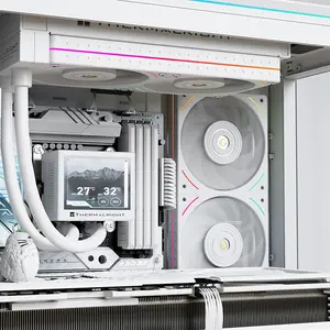 Thermalright TL-UB24W ARGB Case Fan White, 240mm Dual-Fan Frame Design, Dual 120mm PWM Fans, 2150 RPM Maximum Speed, Integrated Addressable RGB Lighting, High-Airflow Cooling Solution