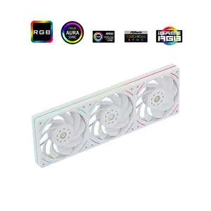 Thermalright TL-UB36RW ARGB Case Fan White, 360mm Single-Frame Design, Triple 120mm PWM Fans, 2150 RPM Maximum Speed, Integrated Addressable RGB Lighting, High-Airflow Cooling Solution