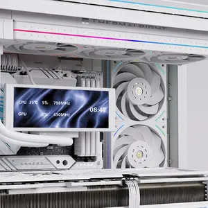 Thermalright TL-UB36RW ARGB Case Fan White, 360mm Single-Frame Design, Triple 120mm PWM Fans, 2150 RPM Maximum Speed, Integrated Addressable RGB Lighting, High-Airflow Cooling Solution