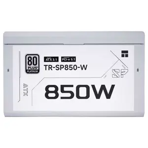 Thermalright TR-SP850-W 850W White Power Supply, 80 Plus Platinum Certified Efficiency, Fully Modular Sleeved Cable Design, ATX 3.1 and PCIe 5.1 Ready Gaming PSU