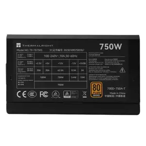 Thermalright TR-TB750S 750W 80 Plus Bronze Non-Modular ATX 3.0 Power Supply, Reliable PCIe Ready Gaming PSU with Efficient Cooling Design