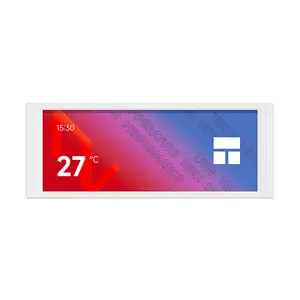 Thermalright Trofeo Vision LCD Display White, 9.16-Inch IPS Screen, 1920×480 Resolution, USB Type-C Connectivity, Ultra-Wide System Monitoring and PC Case Display Panel